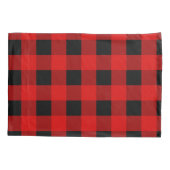 Rode en zwarte buffelbakkersgingham kussensloop (Achterkant-Links)