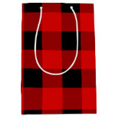 Rode en zwarte buffelbakkersgingham medium cadeauzakje (Voorkant)