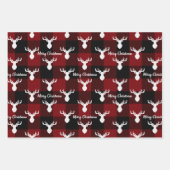 Rode en zwarte buffelkerst inpakpapier vel (Voorkant 3)