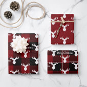 Rode en zwarte buffelkerst inpakpapier vel