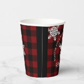 Rode en zwarte buffelkerst papieren bekers (Rechts)