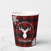 Rode en zwarte buffelkerst papieren bekers (Voorkant)
