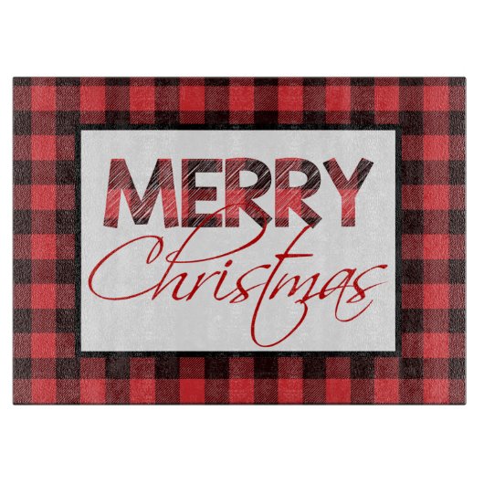 Rode en zwarte buffelkerst snijplank (Voorkant)