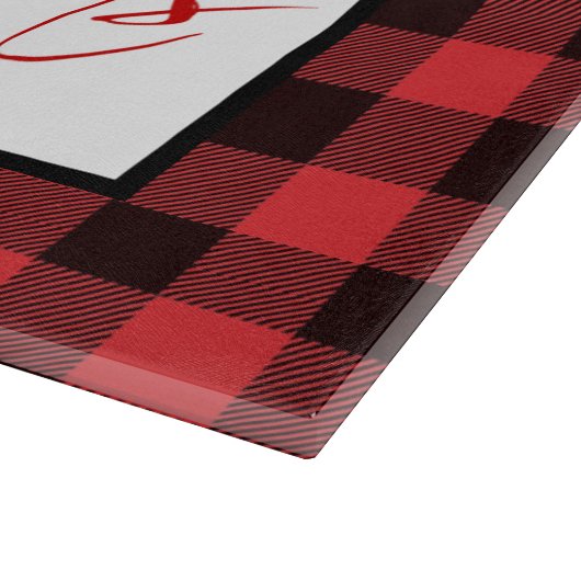 Rode en zwarte buffelkerst snijplank (Hoek)