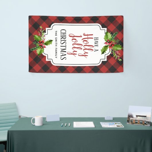 Rode en zwarte buffelkerst spandoek (Beurs)