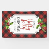 Rode en zwarte buffelkerst spandoek (Horizontaal)