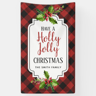 Rode en zwarte buffelkerst spandoek