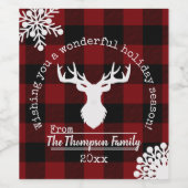 Rode en zwarte buffelkerst wijn etiket (Enkel label)