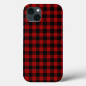 Rode en zwarte buffelplaat Case-Mate iPhone case (Achterkant)