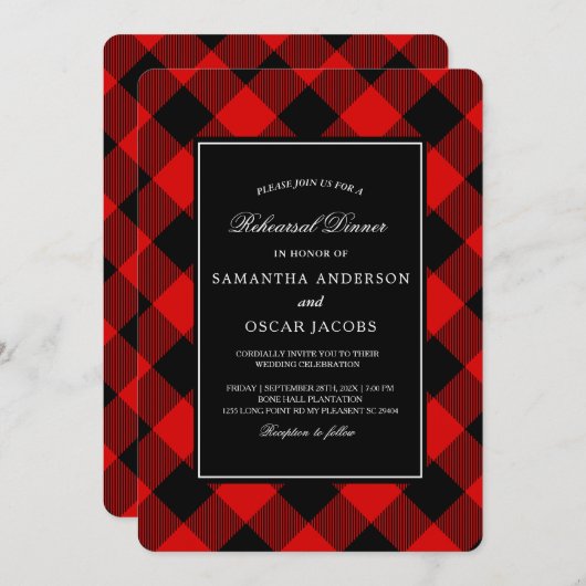 Rode en zwarte buffelplaat kaart (Voorkant / Achterkant)