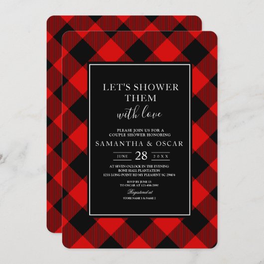 Rode en zwarte buffelplaat kaart (Voorkant / Achterkant)