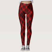 Rode en zwarte buffelplaat leggings (Voorkant)