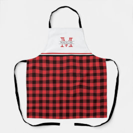 Rode en zwarte buffelplaat | Monogram Schort