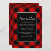 Rode en zwarte buffelplaat save the date (Voorkant / Achterkant)