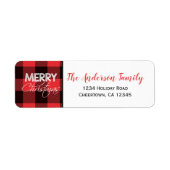 Rode en zwarte buffelplaat | Terugkeeradres feestd Etiket (Voorkant)