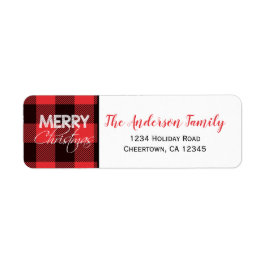 Rode en zwarte buffelplaat | Terugkeeradres feestd Etiket