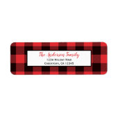 Rode en zwarte buffelplaat | Terugkeeradres feestd Etiket (Voorkant)