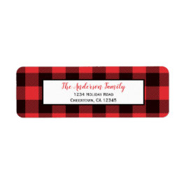 Rode en zwarte buffelplaat | Terugkeeradres feestd Etiket
