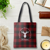 Rode en zwarte buffelplaat tote bag