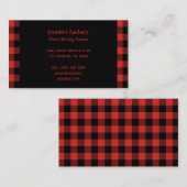 Rode en zwarte buffelplaat visitekaartje (Voorkant / Achterkant)