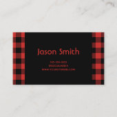 Rode en zwarte buffelplaat visitekaartje (Voorkant)