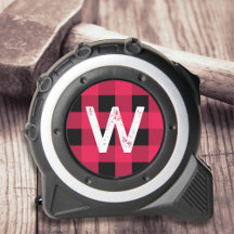 Rode en zwarte buffelplaid monogram
