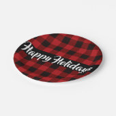 Rode en zwarte buffelpleister, prettige feestdagen papieren bordje (Gekanteld)