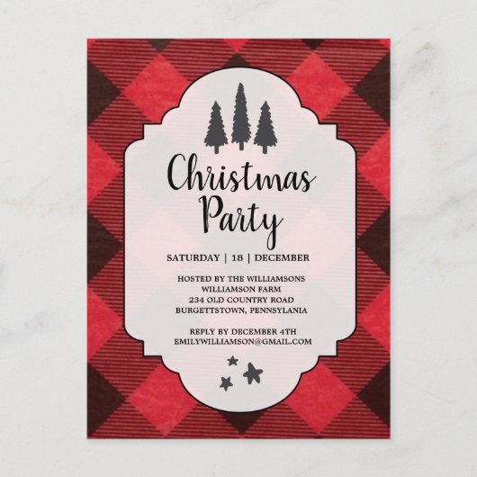 Rode en zwarte buffels met kerstfeestdag briefkaart (Voorkant)