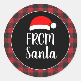 Rode en zwarte buffelstaart van Santa Hat uit Sant Ronde Sticker