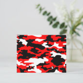 Rode en zwarte Camo Briefkaart (Staand voorkant)