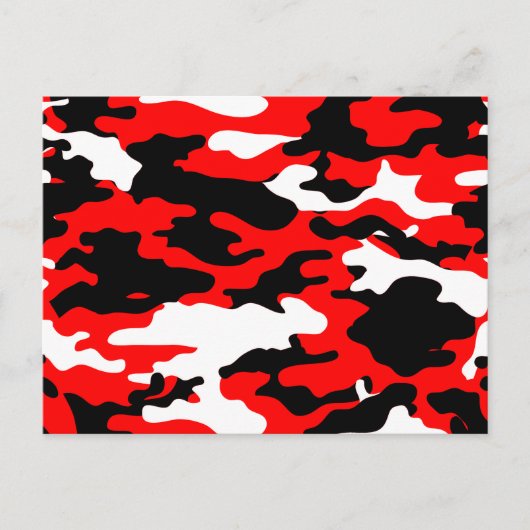 Rode en zwarte Camo Briefkaart (Voorkant)