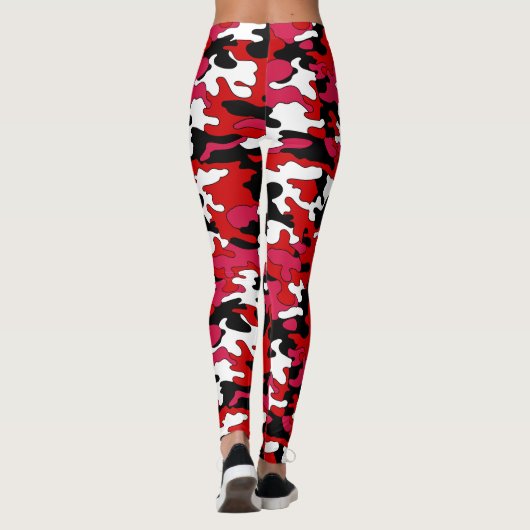 Rode en zwarte Camo-Leggings Leggings (Achterkant)