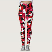 Rode en zwarte Camo-Leggings Leggings (Voorkant)