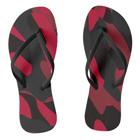 rode en zwarte camo teenslippers (Voetbed)