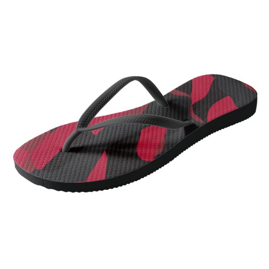 rode en zwarte camo teenslippers (Schuin)