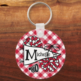 Rode en Zwarte Cheer Pennant Gepersonaliseerde Bag Sleutelhanger