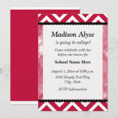 Rode en zwarte Chevron van de universiteit nodigt  Kaart (Voorkant / Achterkant)