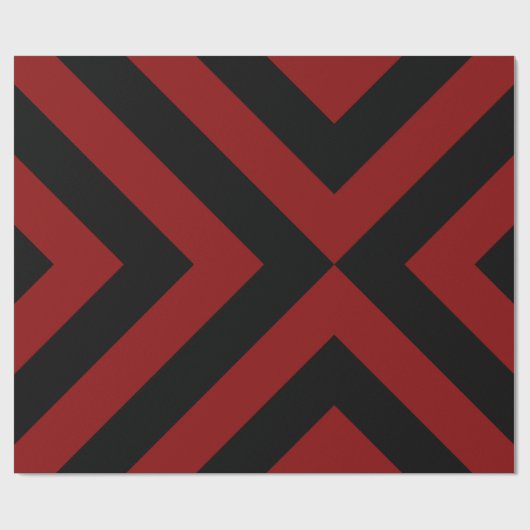 Rode en zwarte Chevrons Cadeaupapier (Vlak)