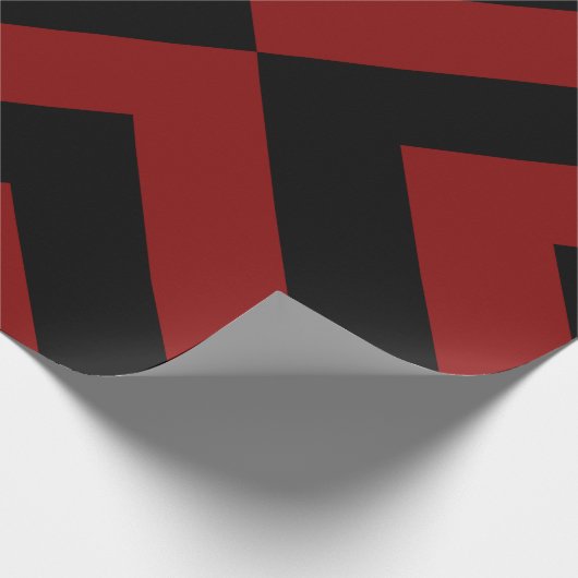 Rode en zwarte Chevrons Cadeaupapier (Hoek)