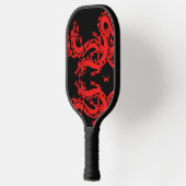 Rode en zwarte Chinese dragons toevoegen Monogram Pickleball Paddle (Links)