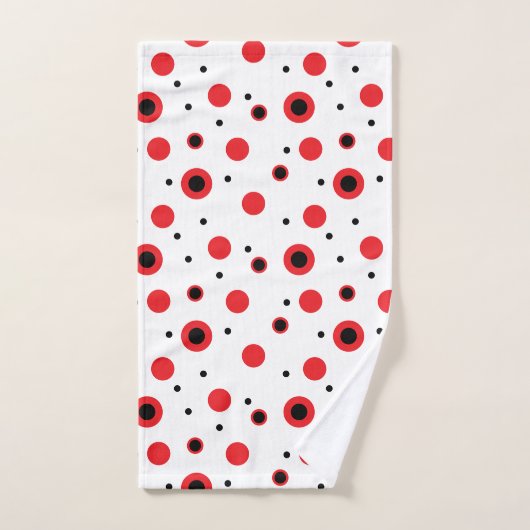 Rode en zwarte cirkels modern minimalistisch patro bad handdoek (Handdoek)