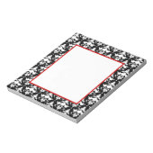 Rode en zwarte Damask Elegant Notitieblok (Linkerzijde)