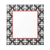 Rode en zwarte Damask Elegant Notitieblok (Voorkant)