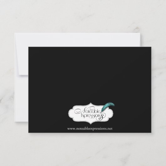 Rode en Zwarte Damast Gotische Reactiekaart Kaart (Achterkant)