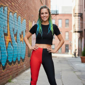 Rode en Zwarte Diamanten Harlekijn Leggings