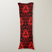 Rode en zwarte diepbloem lichaamskussen (Voorkant Verticaal)