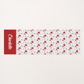 Rode en Zwarte Doodle Harten Aangepaste Monogram N Yogamat (Achterkant (horizontaal))