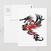 Rode en zwarte draak briefkaart (Voorkant / Achterkant)
