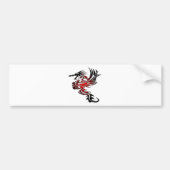Rode en zwarte draak bumpersticker (Voorkant)