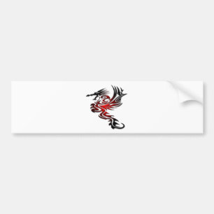 Rode en zwarte draak bumpersticker